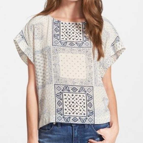 Madewell Tops - Madewell Kyoto Paisley Bandana Print Silk Top